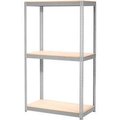 Global Equipment Expandable Starter Rack 96x48x84 3 Level Wood Deck 800 lb. Cap Per Level GRY 716384